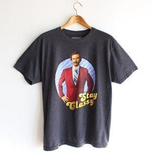 Anchorman Ron Burgundy 2012 Grey Print Tee